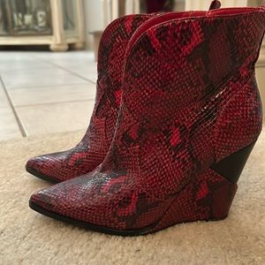 Jessica Simpson Snake Print Ankle Boots